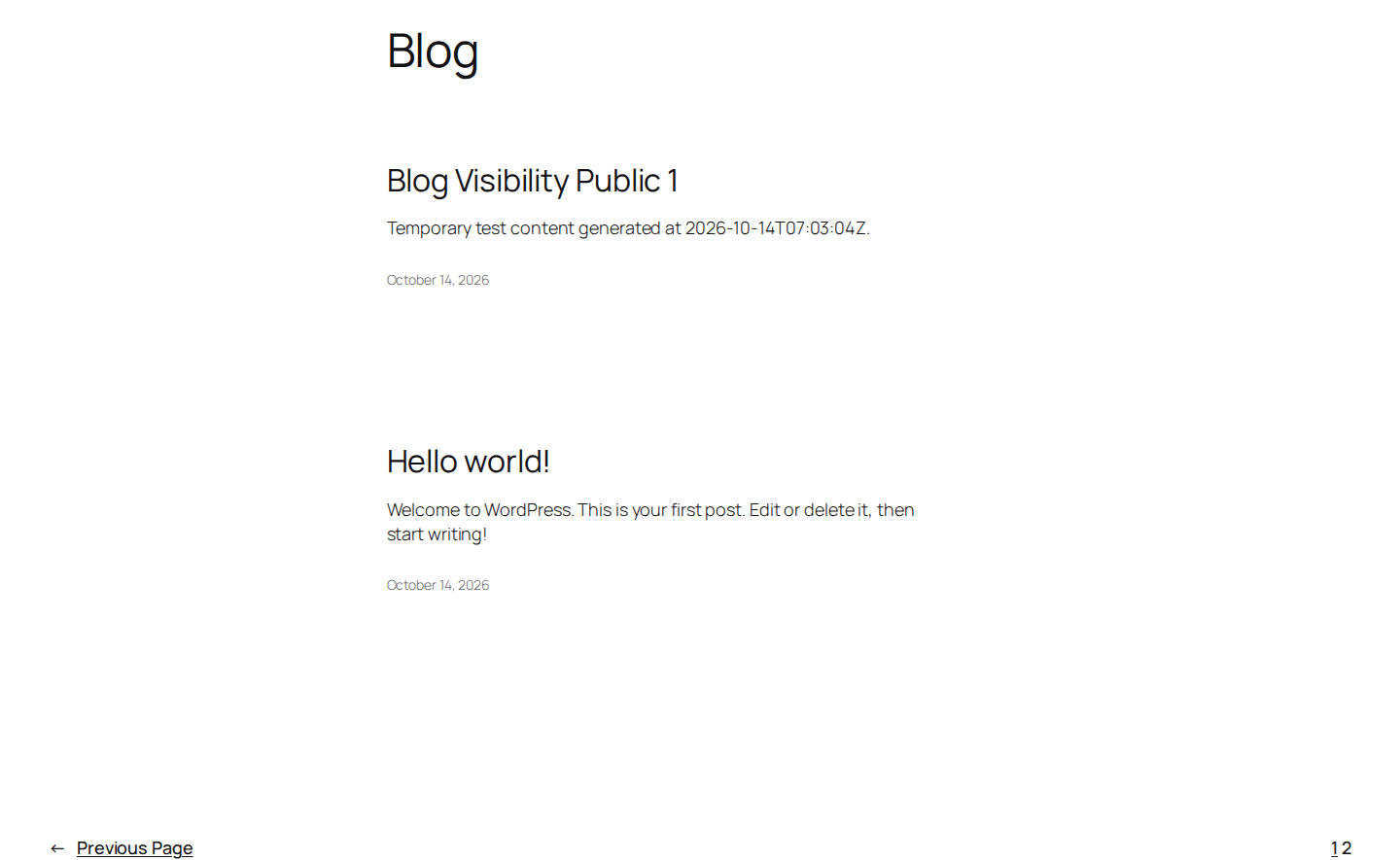 Second page of a public WordPress posts archive showing older posts