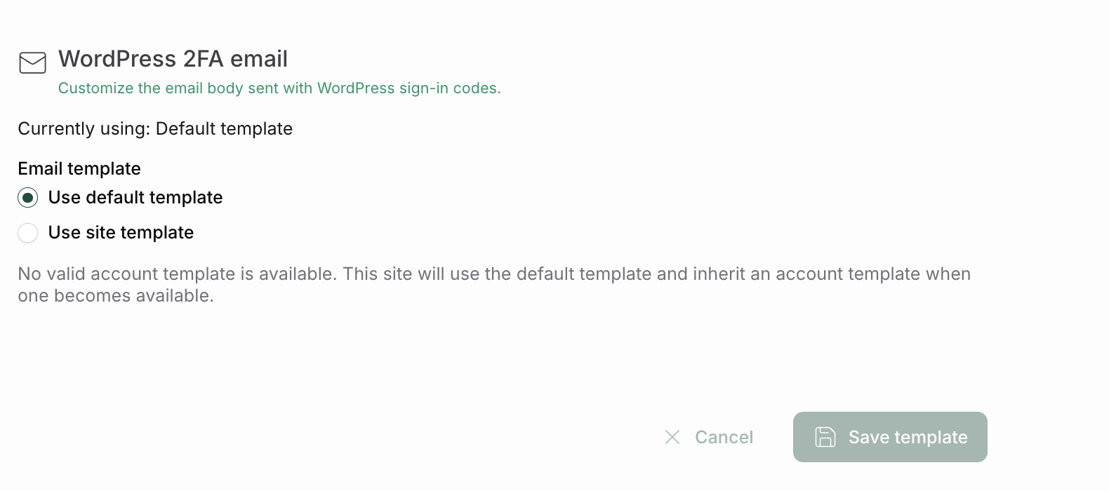 MalCare security email with two-factor authentication
