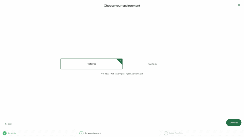 preferred, custom environment local