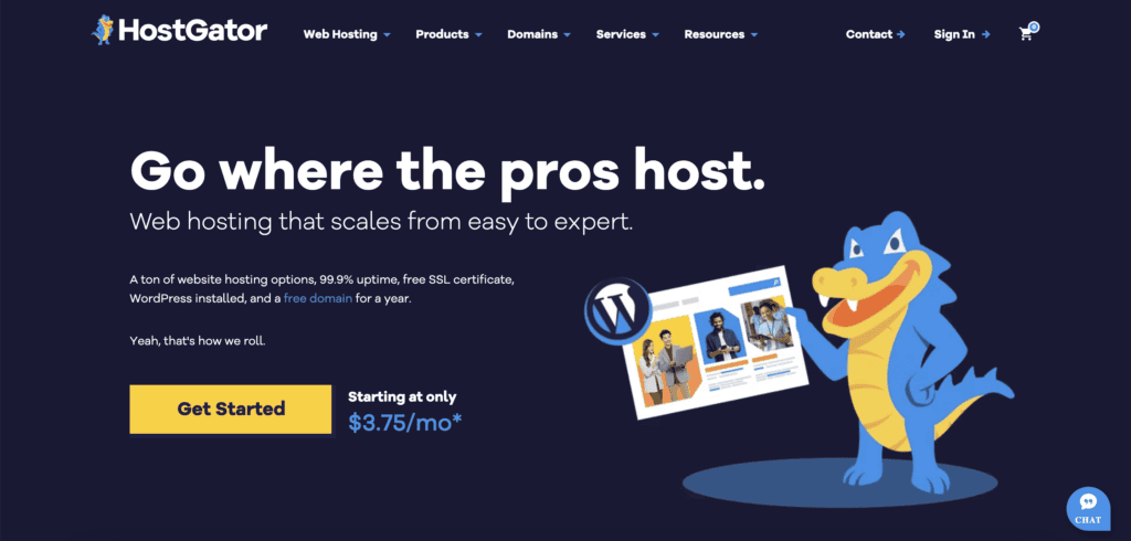 HostGator homepage