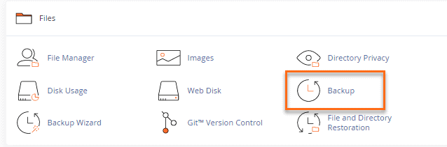 cPanel backup icon