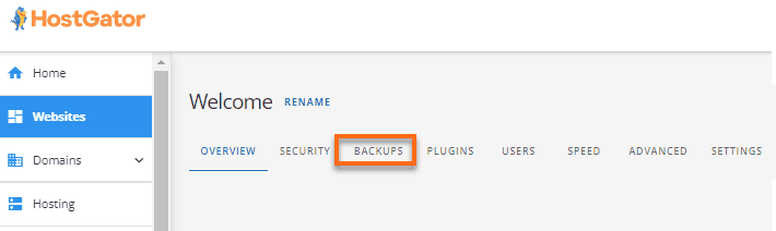Choose Backups
