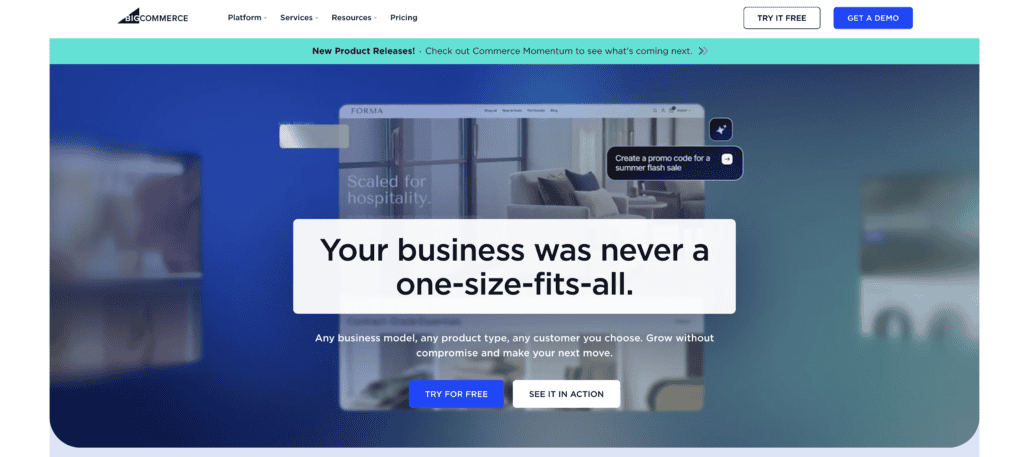 BigCommerce for WordPress homepage
