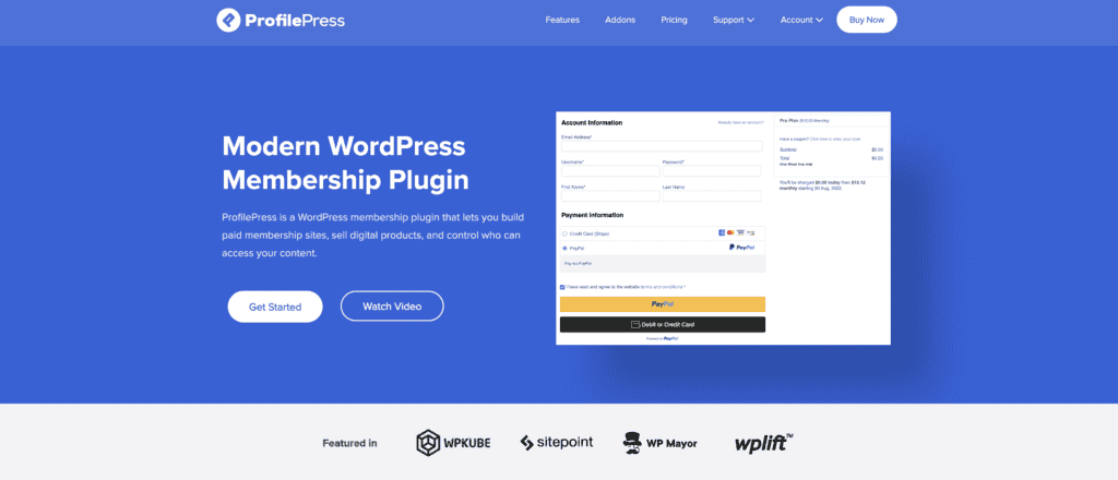 ProfilePress homepage