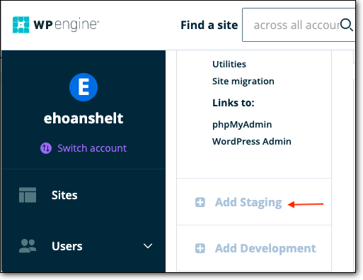 Add Staging for WordPress Site with Web Host