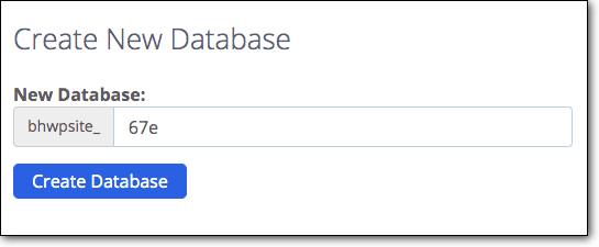 bluehost create database