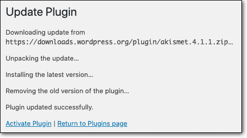 Update plugin on WP
