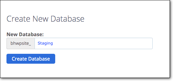 Create new database in phpmyadmin