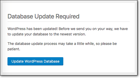 database update required
