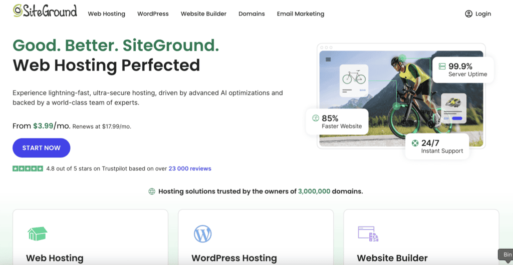 SiteGround homepage