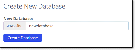 create new database