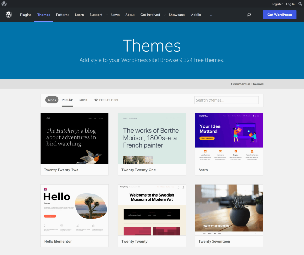 WordPress Themes Repo Page