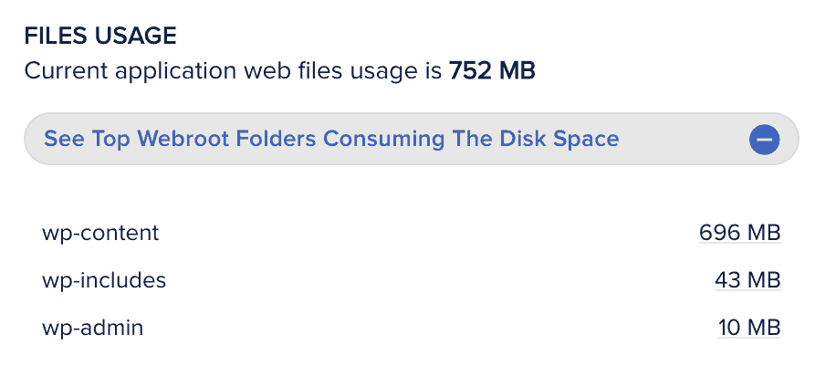 Disk space usage
