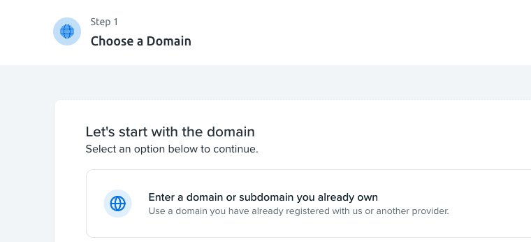 Enter the domain name of the site you're migrating to.