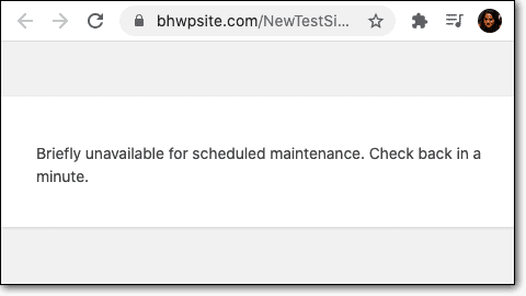 Message when WordPress gets stuck in Maintenance Mode