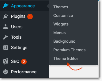 Theme Editor on dashboard