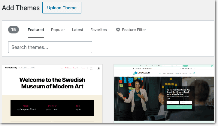 Upload theme