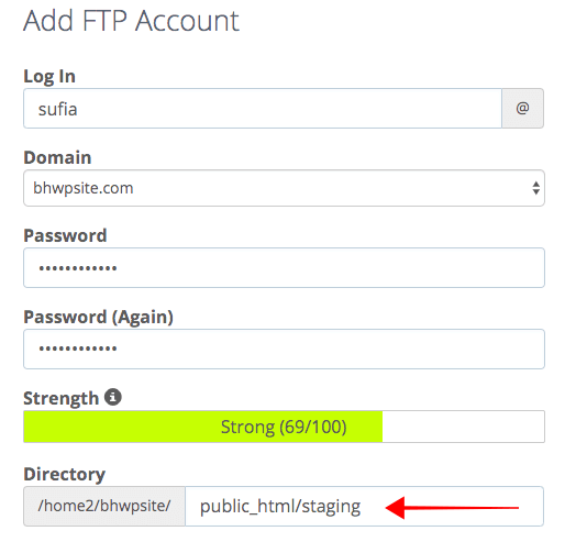 Bluehost FTP directory path