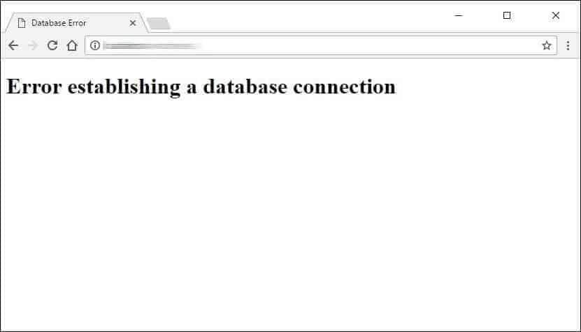 error establishing database connection