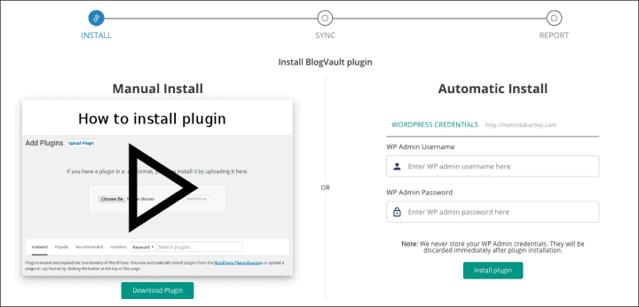 install blogvault plugin!