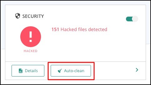 malcare auto-clean cleaning hacked files