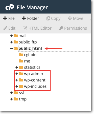 public html in file manager