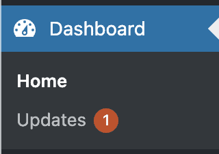 updates from wp-admin dashboard