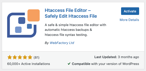 WP Htaccess editor