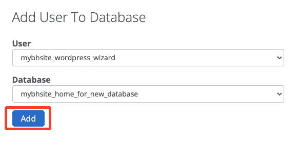 Add user to the database