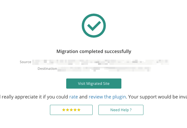migration completed successfully by migrateguru