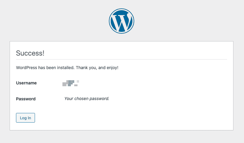 WordPress installation
