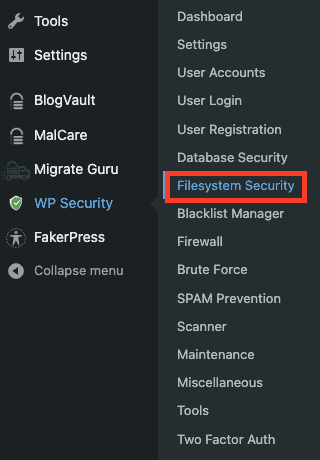 choose filesystem security