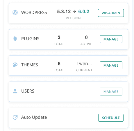 WordPress update on BlogVault