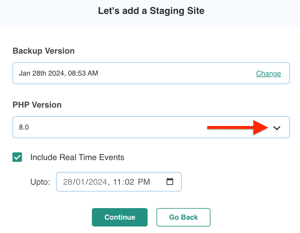 Staging PHP dropdown selection menu