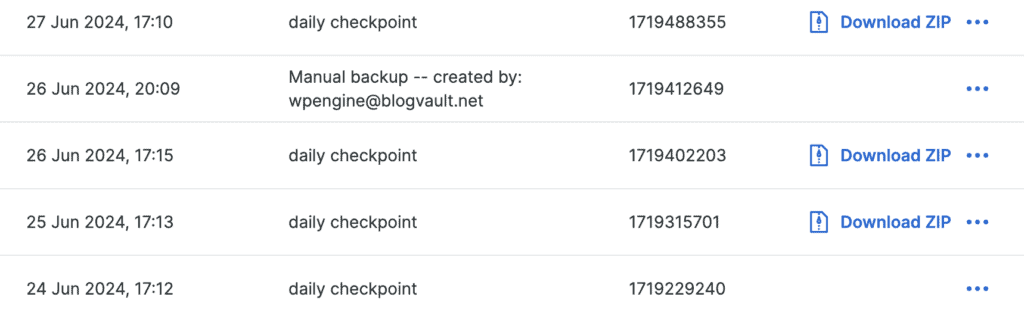 Download backup using webhost