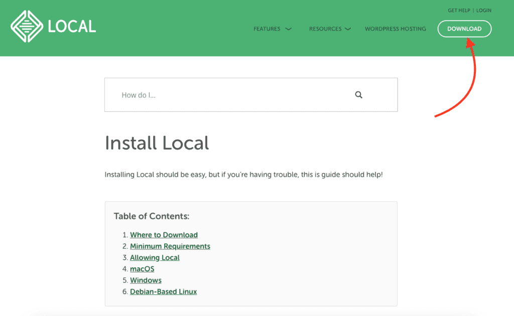 install local