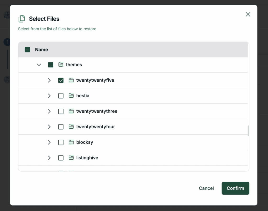 Select files for selective download