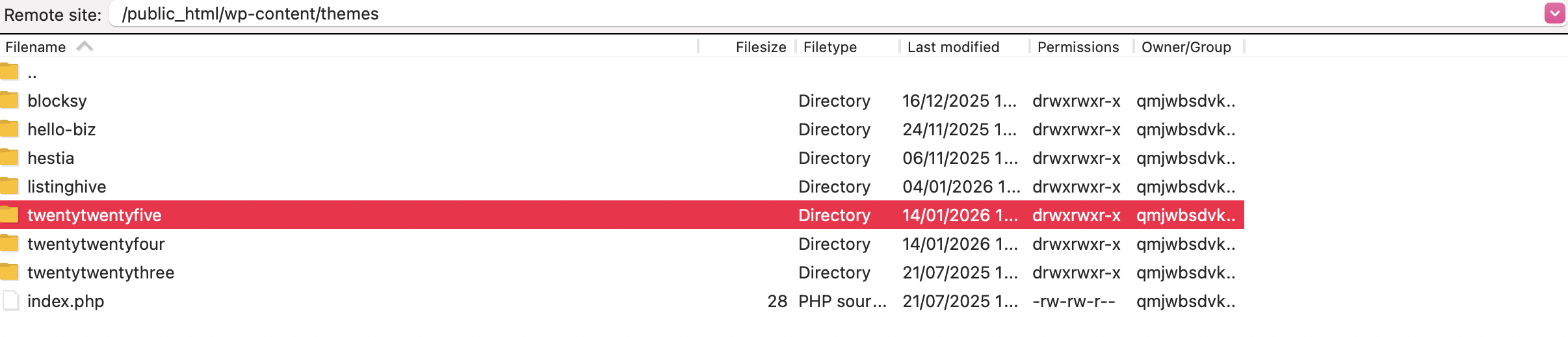 Theme files filezilla
