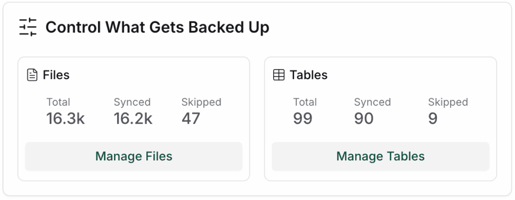 What gets backed up in BlogVault