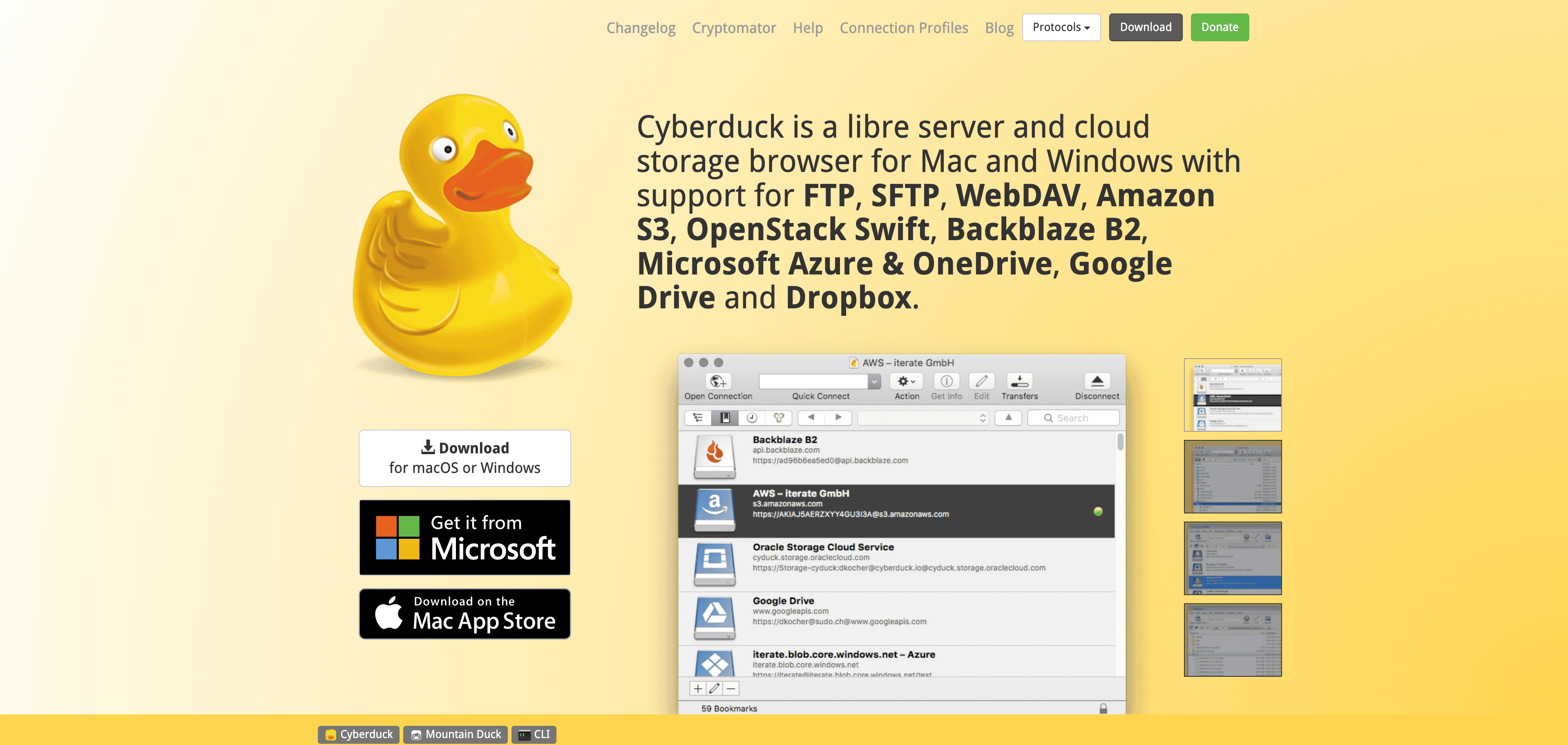 Cyberduck homepage