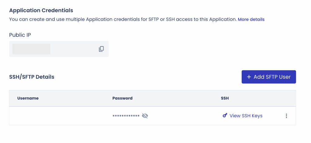 FTP access credentials