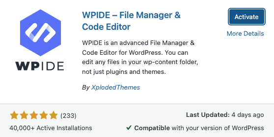 WPIDE plugin
