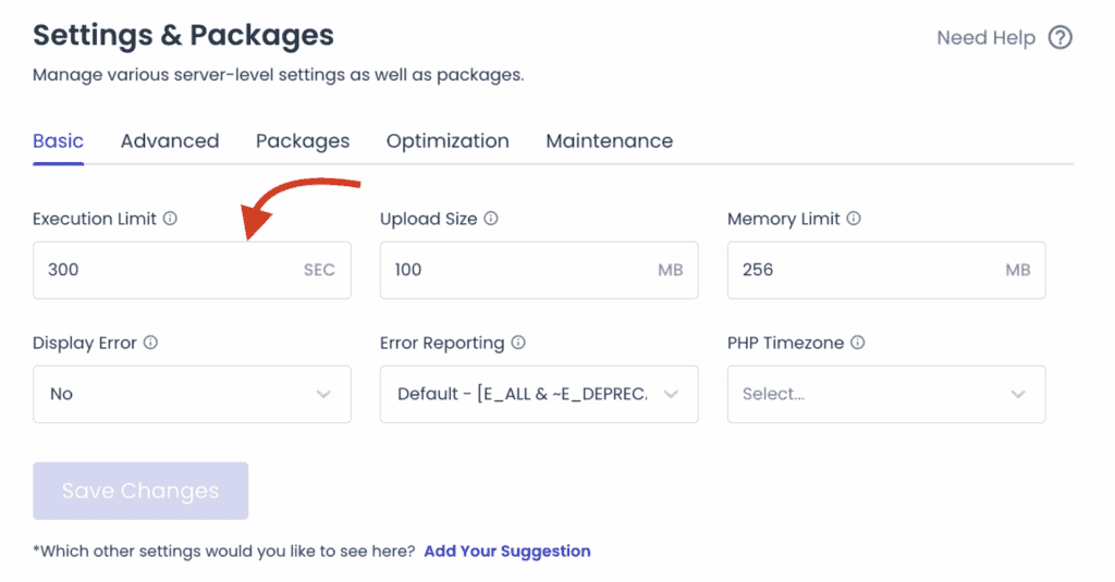 php time limit
