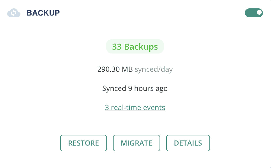 BlogVault backups