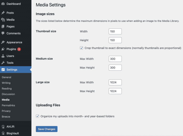 media path in Settings > Media