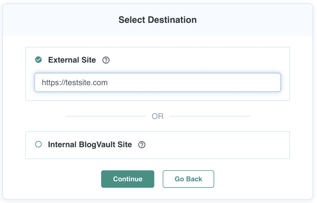 select destination 