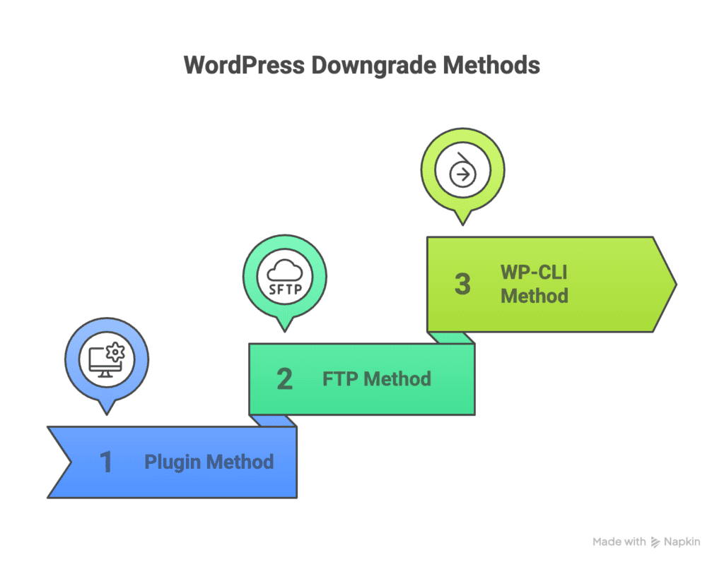 downgrade wordpress