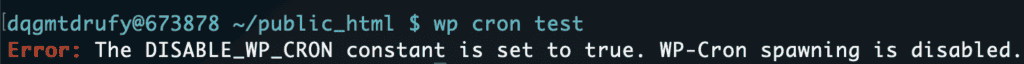 wp cron test disabled in wp-cli