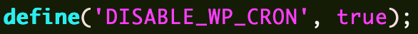 disable wp-cron in wp-config.php