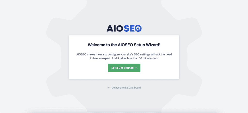 All in one seo setup wizard
